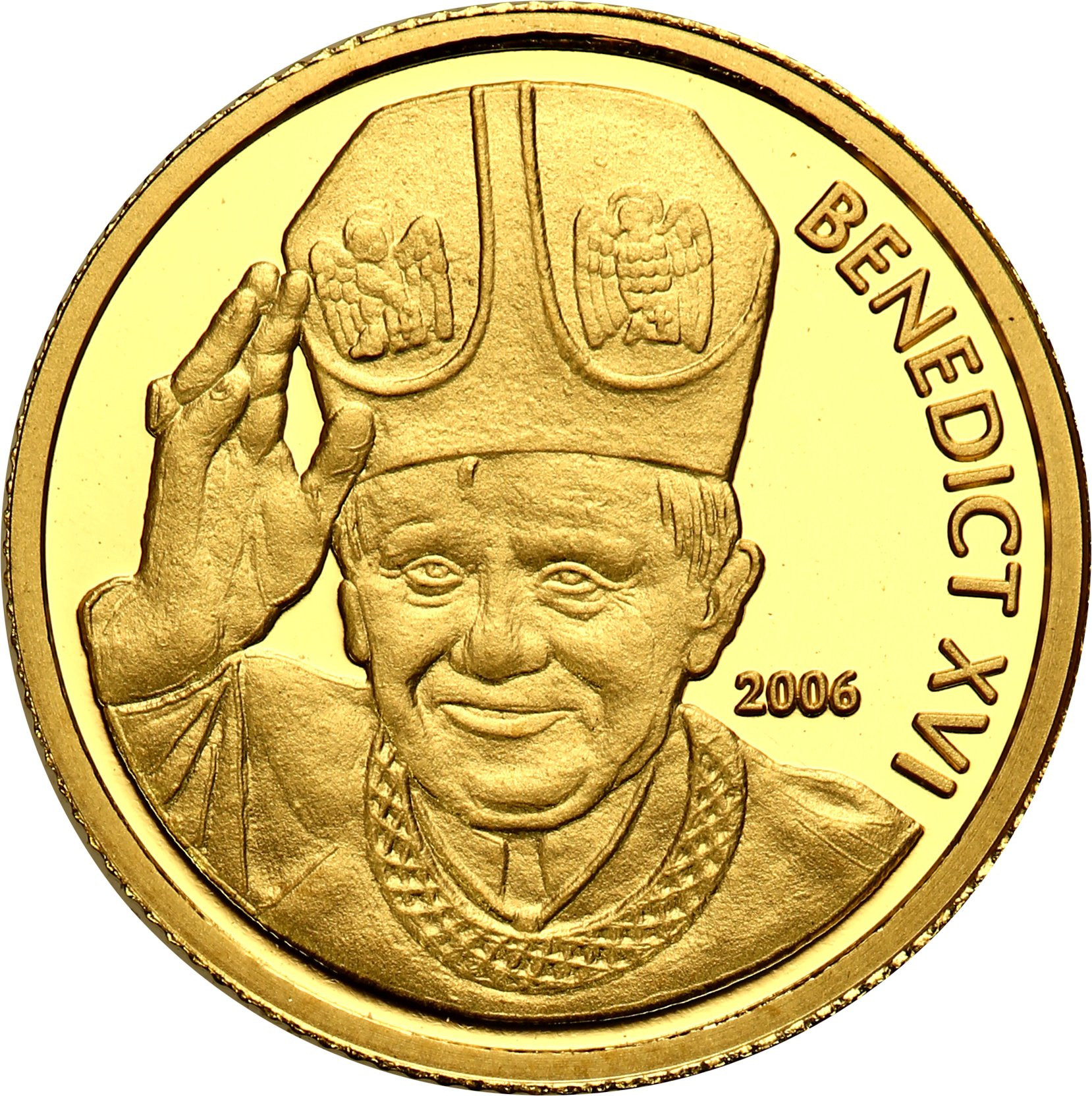 Samoa. Złote 10 dolarów 2006 Papież Benedykt XVI